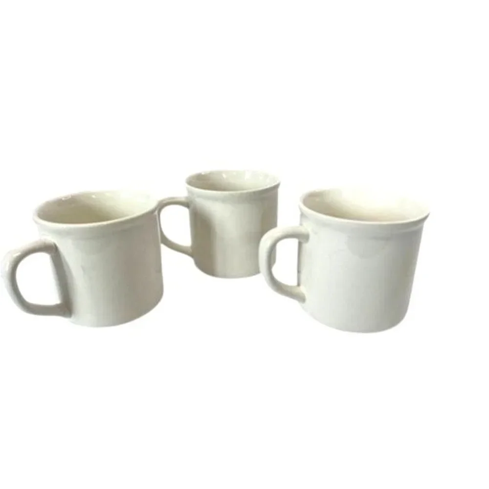 3 POTTERY BARN DENISE FIEDLER WHIMSICAL CAT,FOX & OWL MUGS -A FUN TASTE OF NATUR